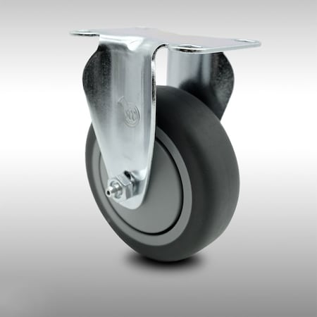 Service Caster 5 Inch SS Thermoplastic Rubber Wheel Rigid Top Plate Caster SCC-SS20R514-TPRB